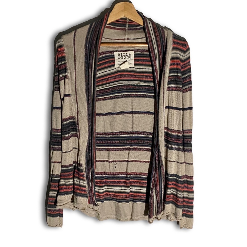 Billabong Striped Open-Face Cardigan